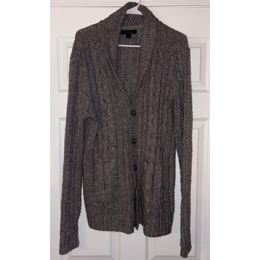Marc Anthony Gray Cardigan Sweater L